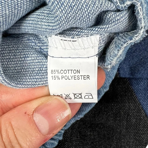 SHEIN • Cut And Sew Zip Up Crop Denim Jacket - Picture 8 of 9